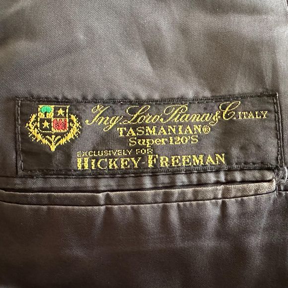 Hickey Freeman Gray Pinstriped Men's Blazer, Large, Pre-owned - Picture 5 of 5